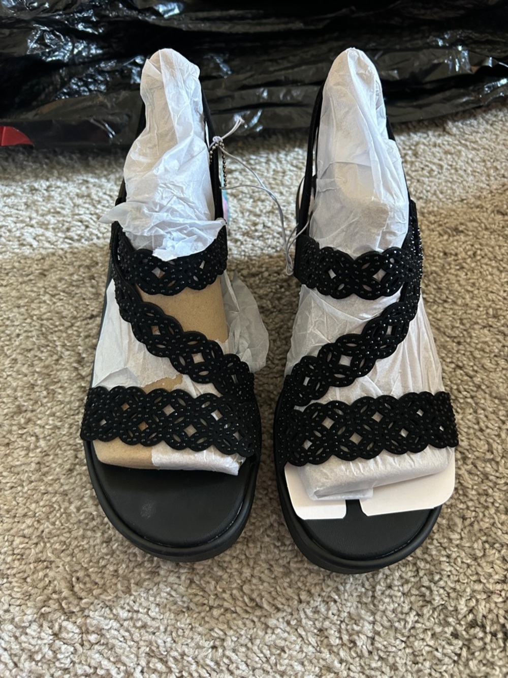 Skechers Black Braided Strap Women’s Sandals